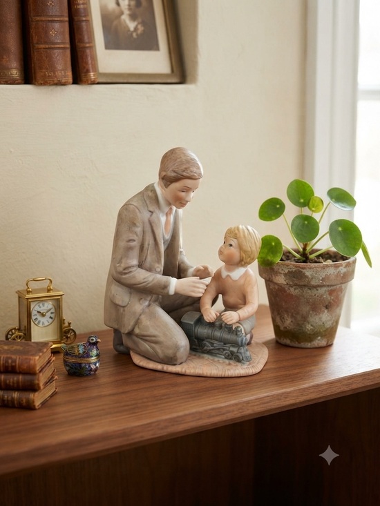 Enesco Other - Vintage Treasured Memories porcelain figurine titled "The New Train". 1983
